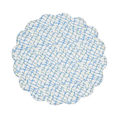C & F Home C&f Home Marino Round Quilted Reversible Colorful Coastal Placemats Set Of 6, 17" Decor In Blue