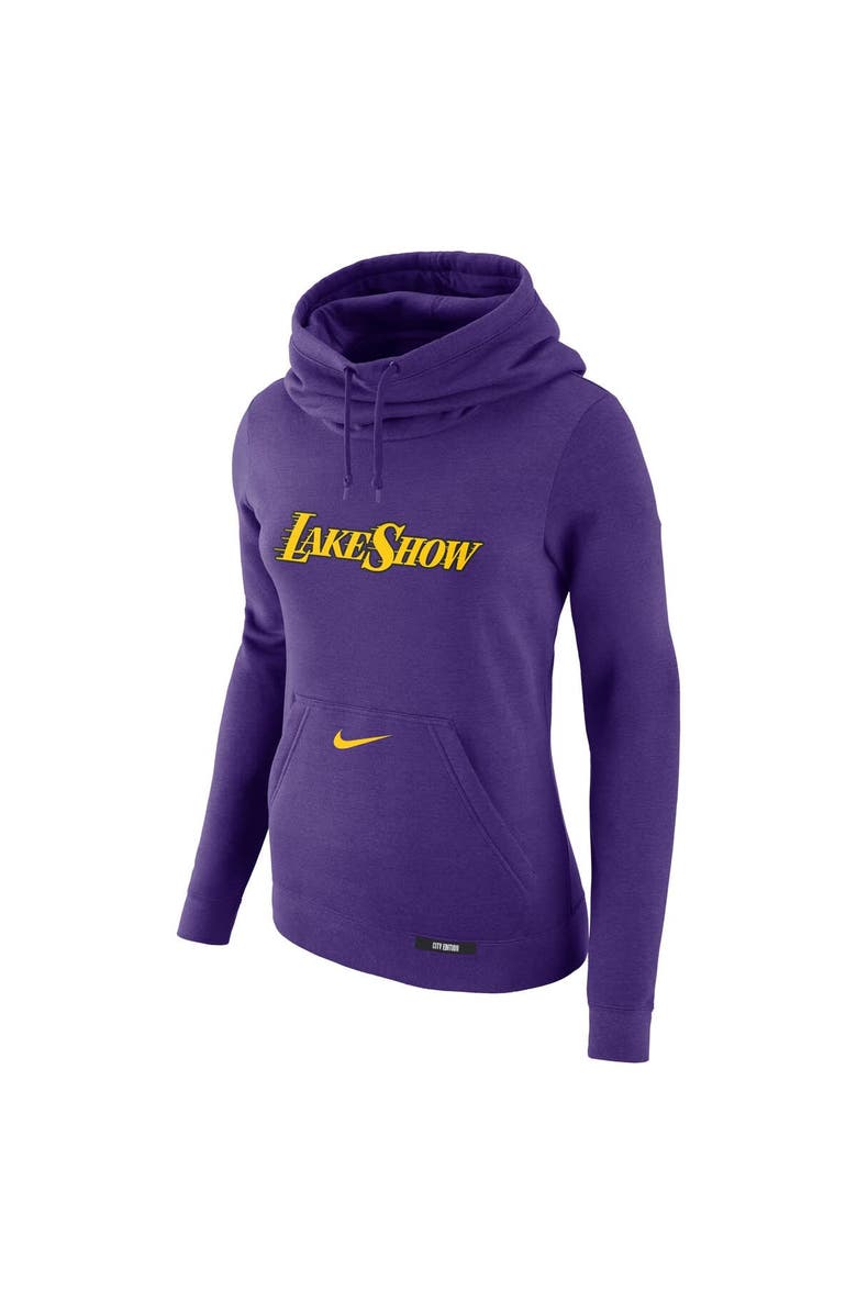 Nike Women's Nike Purple Los Angeles Lakers 2024/25 City Edition Essential Club Pullover Hoodie, Alternate, color,