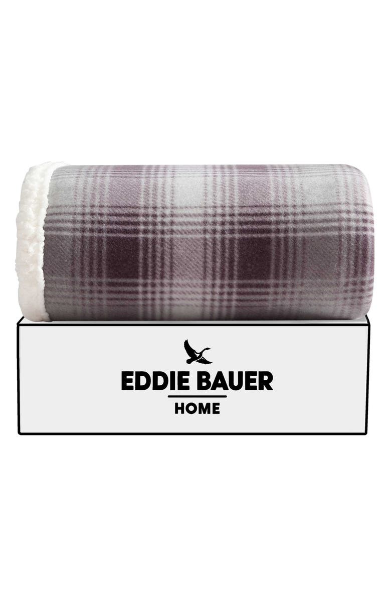 Eddie Bauer Nordic Plaid Throw Blanket, Alternate, color, Dark Purple
