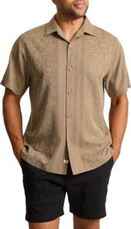 Tommy Bahama Maui Border Short Sleeve Silk Button-Up Shirt