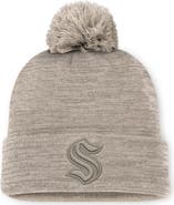 FANATICS Men's Fanatics Tan Seattle Kraken Authentic Pro Road Cuffed Knit Hat with Pom