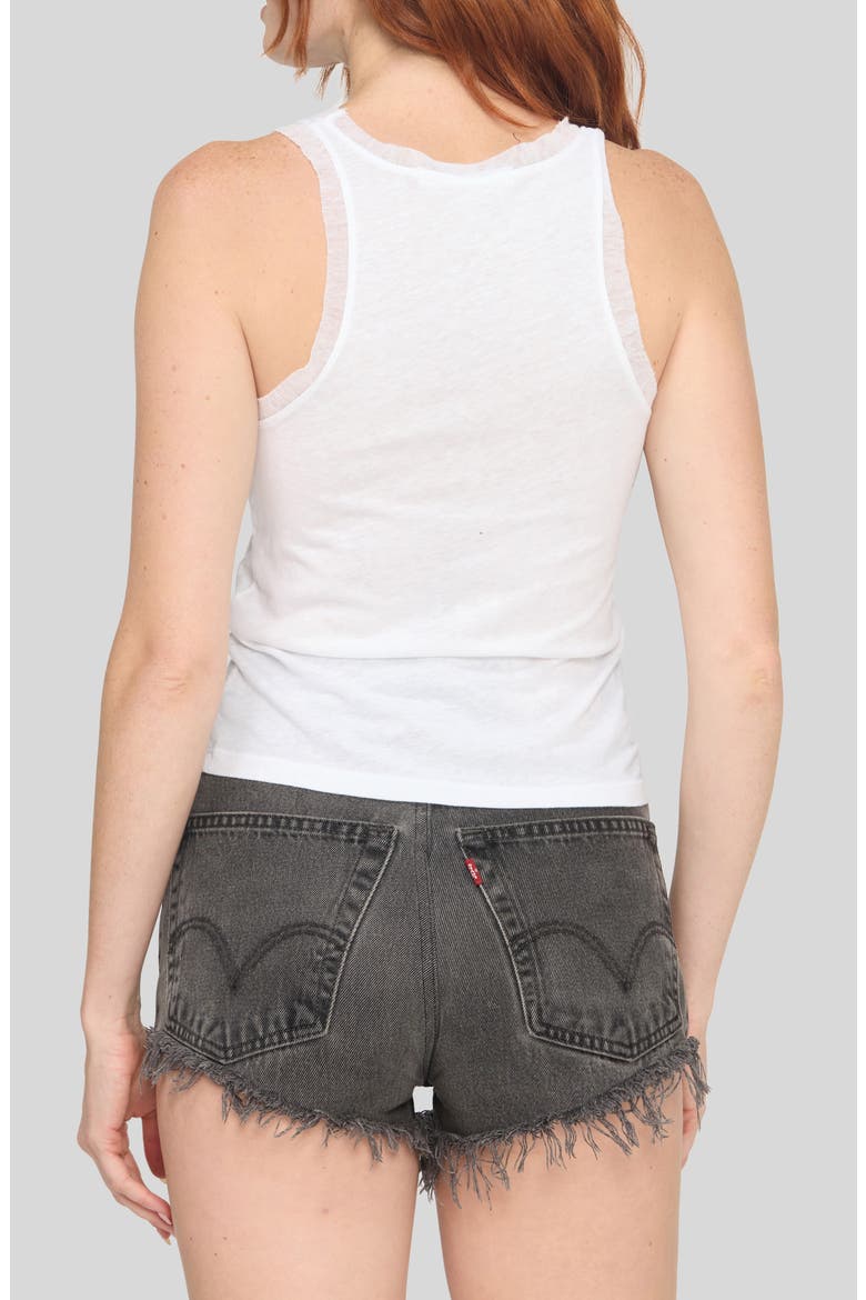 Misty Mesh Trim Tank, Alternate, color, WHITE