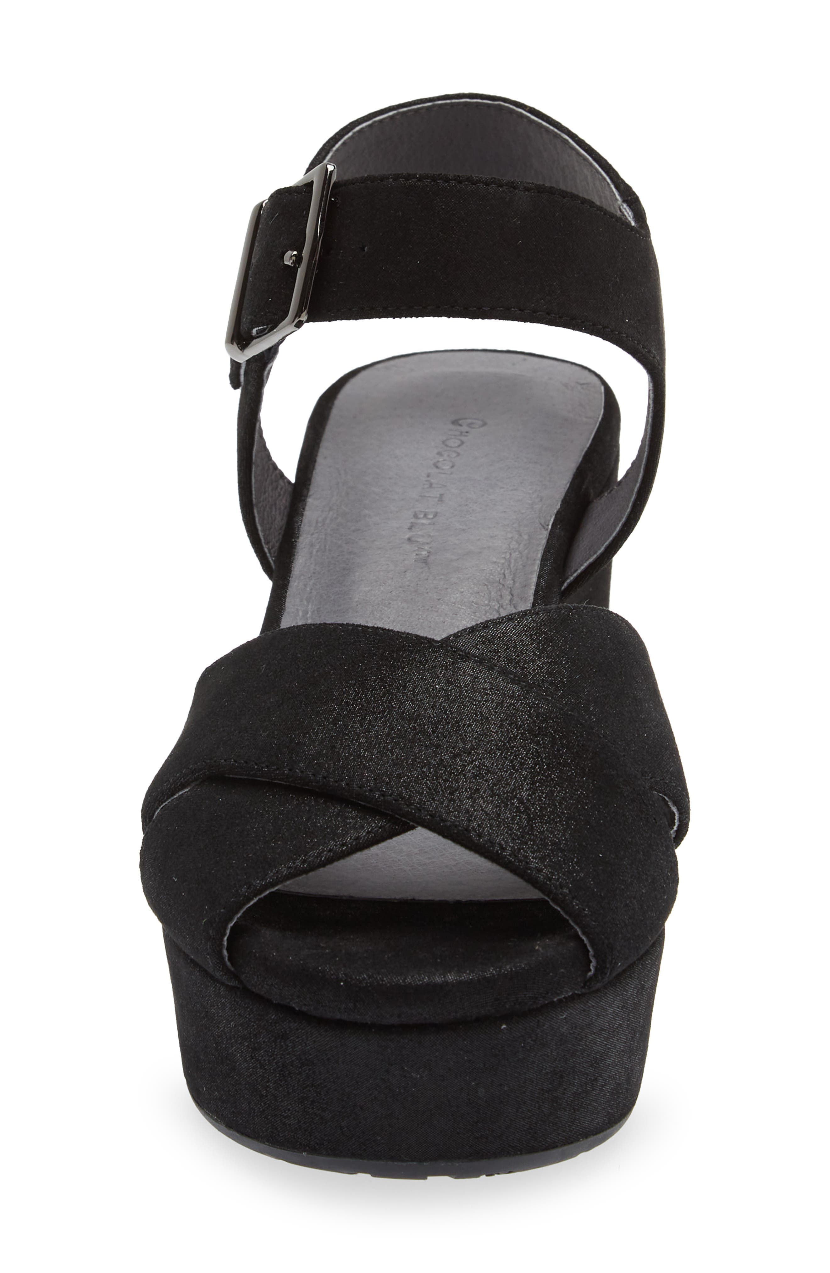 Chocolat Blu Ginny Ankle Strap Platform Sandal, Alternate, color, Black Shimmer