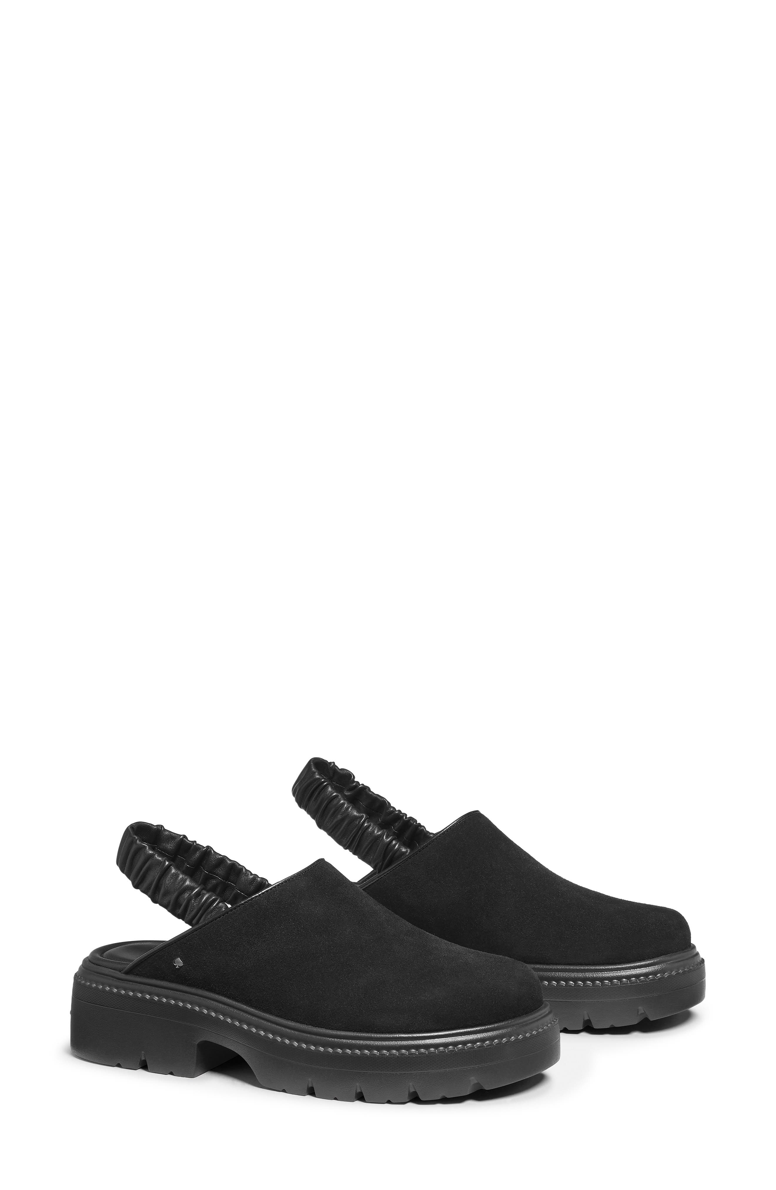 Cosma Slingback Leather Clog, Alternate, color, BLACK