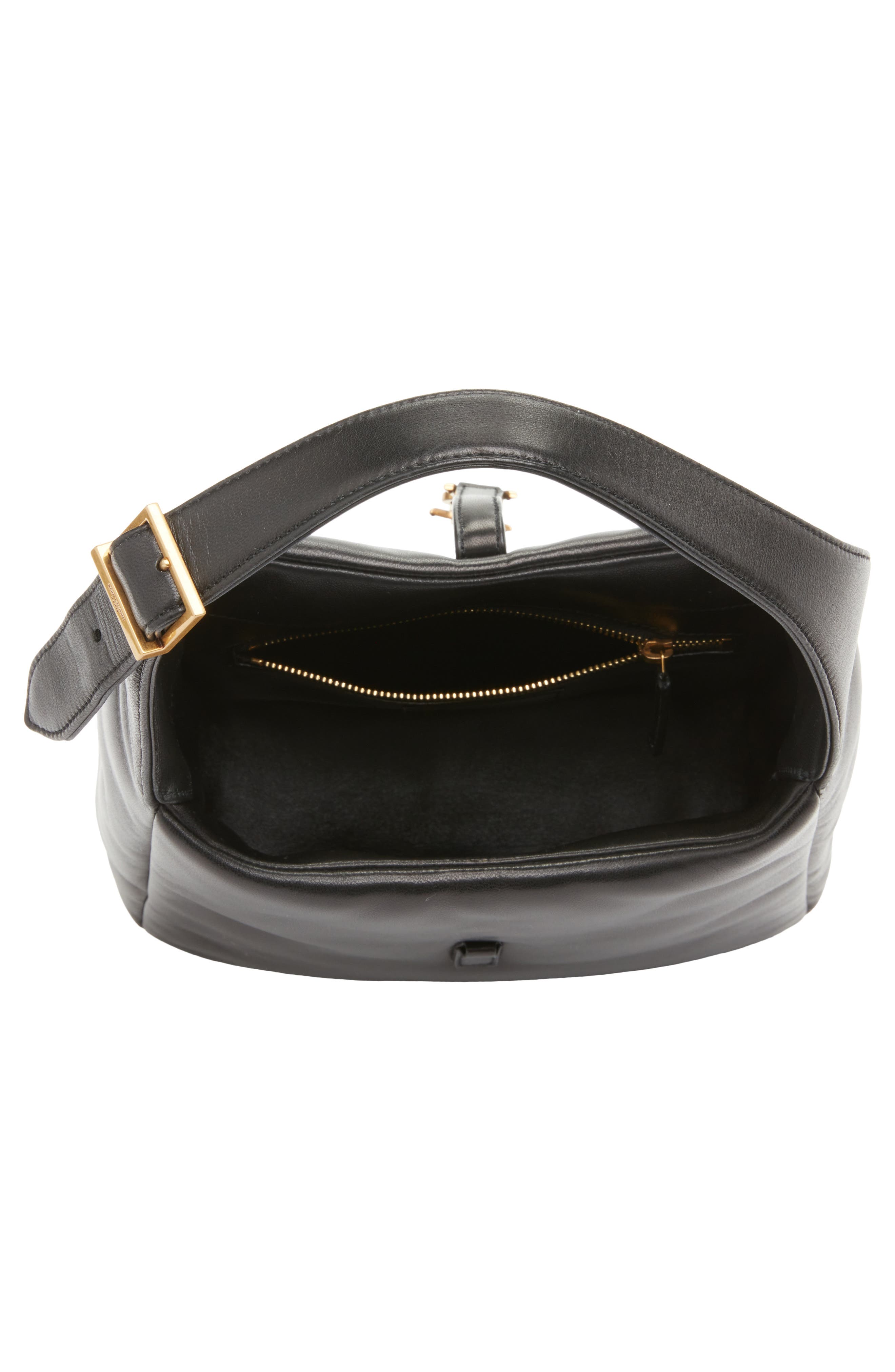 Saint Laurent Small Le 5 À 7 Leather Shoulder Bag, Alternate, color, Noir