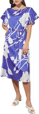 Ming Wang Floral Crêpe de Chine Dress