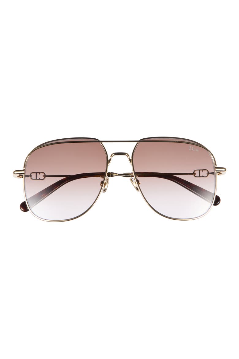 Petit CD A1U Pilot Sunglasses, Main, color, SHINY GOLD DH / GRADIENT BROWN