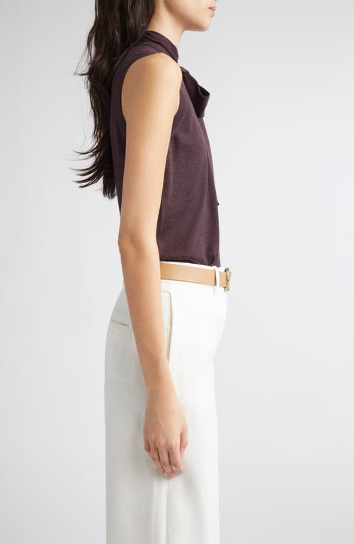 Eleventy Tie Neck Sleeveless Sweater In Burgundy