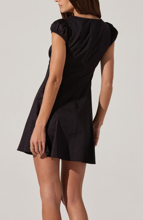 Astr The Label Poplin Fit & Flare Dress In Black