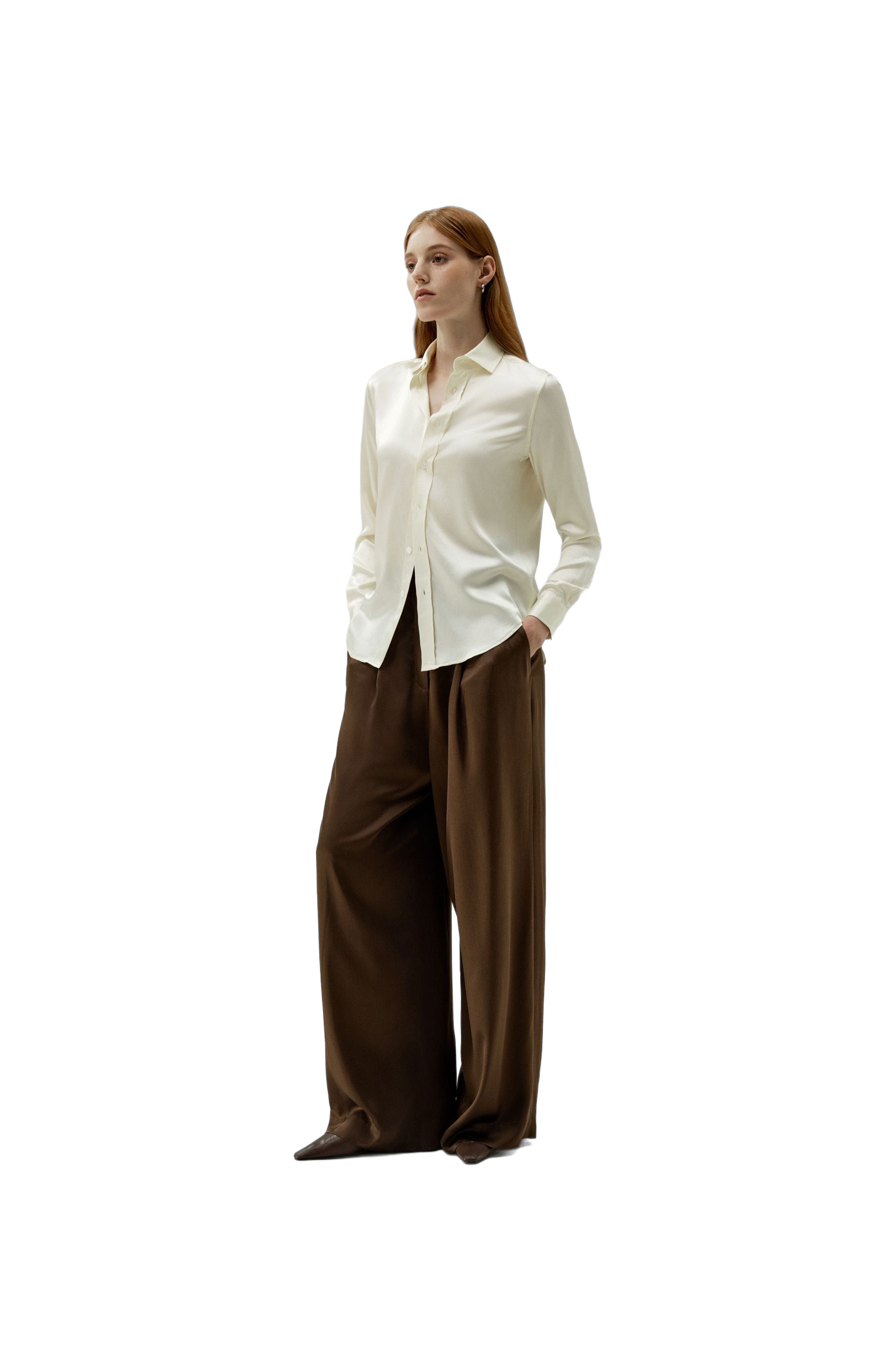Tailored Button Down Silk Shirt - image 4