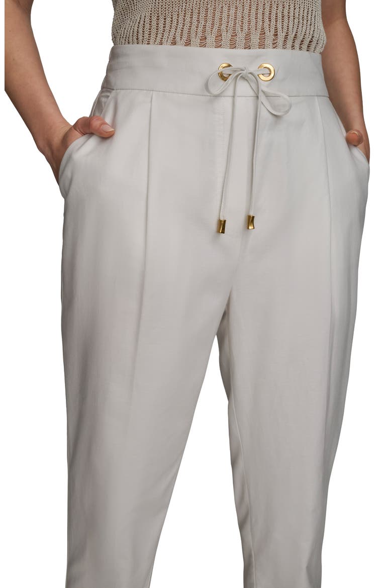 Cuffed Cotton Blend Drawstring Pants, Alternate, color, CREAM