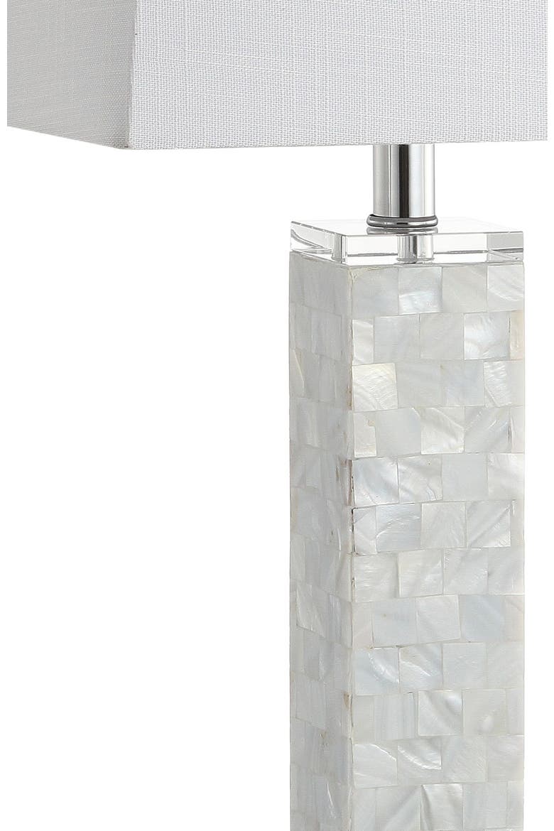 Noelle 28.5" Seashell LED Table Lamp, White, Alternate, color, White