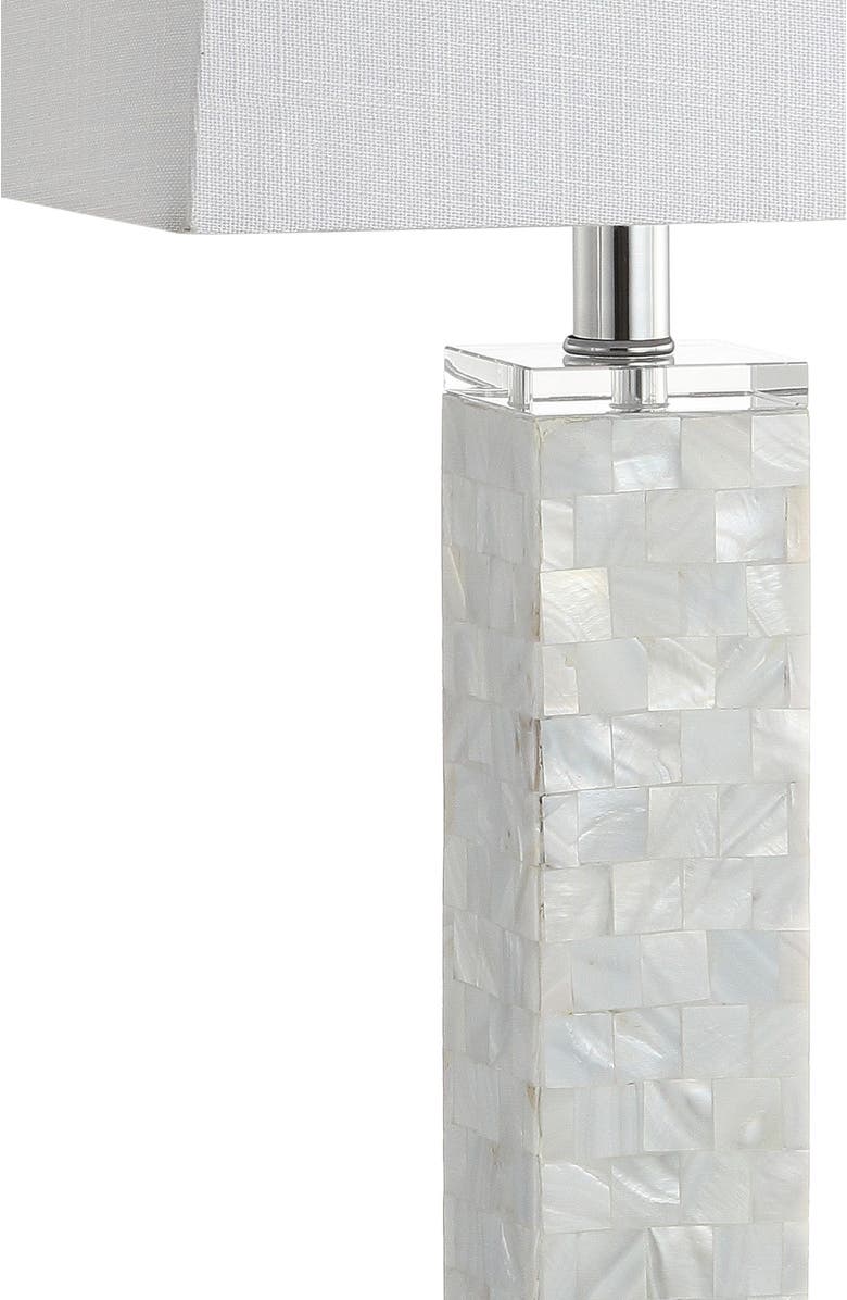 JONATHAN Y Noelle 28.5" Seashell LED Table Lamp, White, Alternate, color, White
