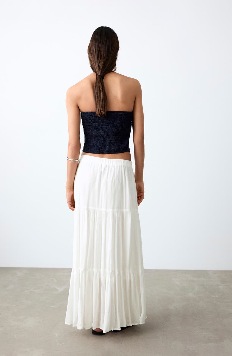 MANGO TEEN Tiered Maxi Skirt, Alternate, color, Off White