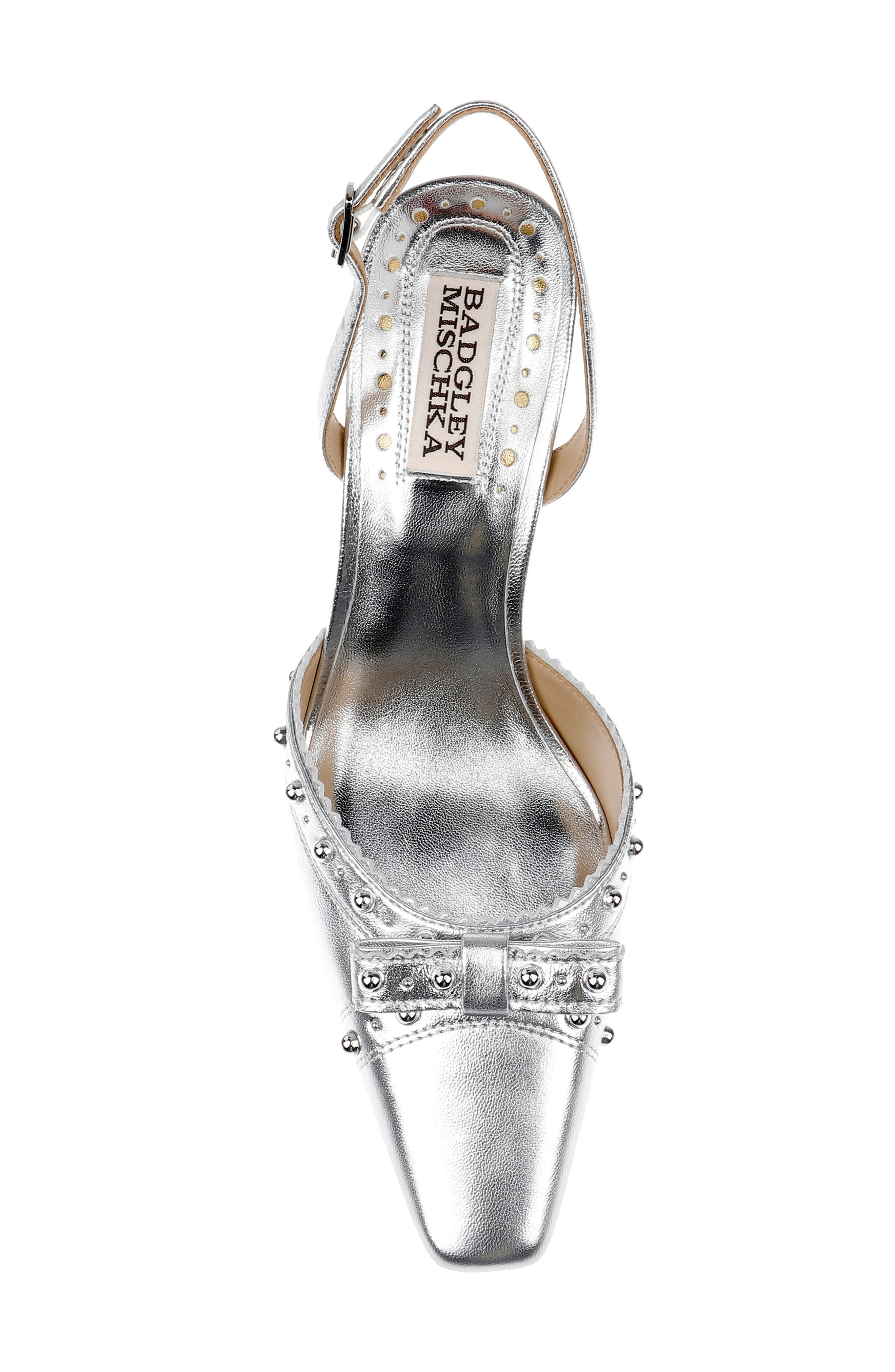 Badgley Mischka Collection Gizelle Slingback Pump, Alternate, color, Silver Leather