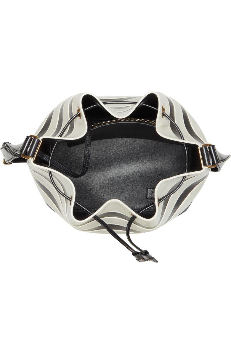 Saint Laurent Seau Stripe Calfskin Leather Bucket Bag, Alternate, color,