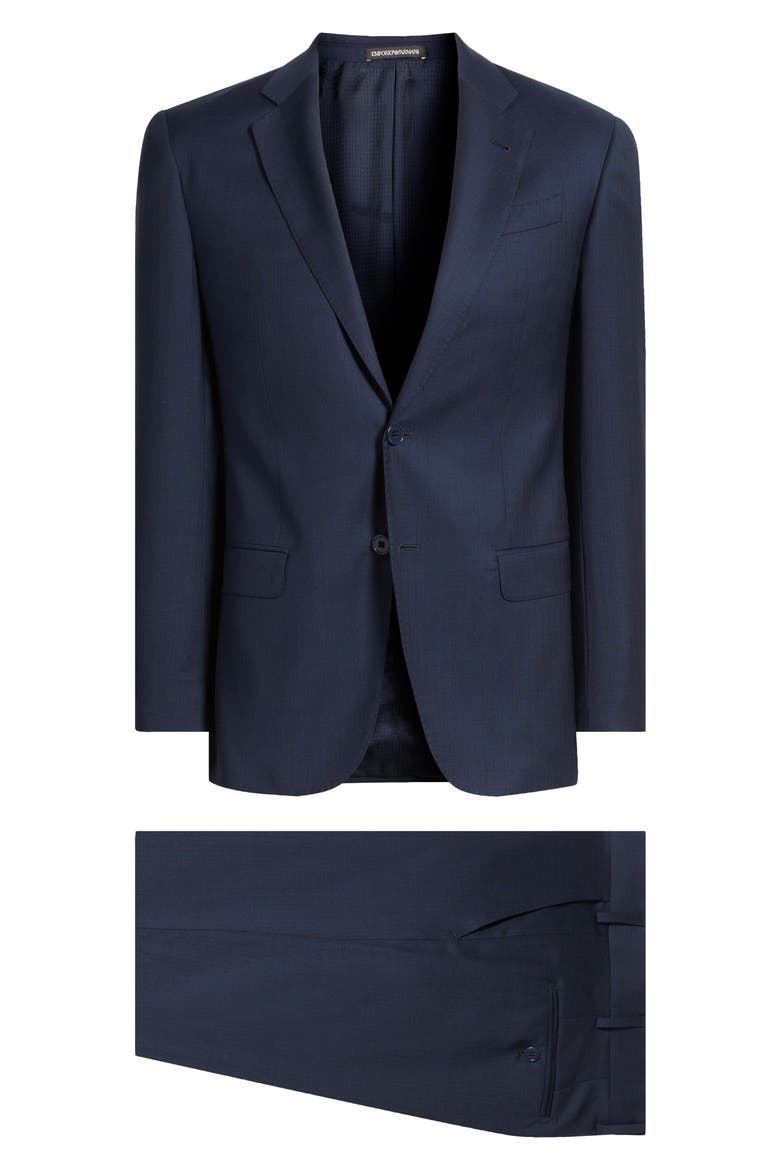 G-Line Slim Fit Blue Mélange Wool Suit, Main, color, SOLID MEDIUM BLUE