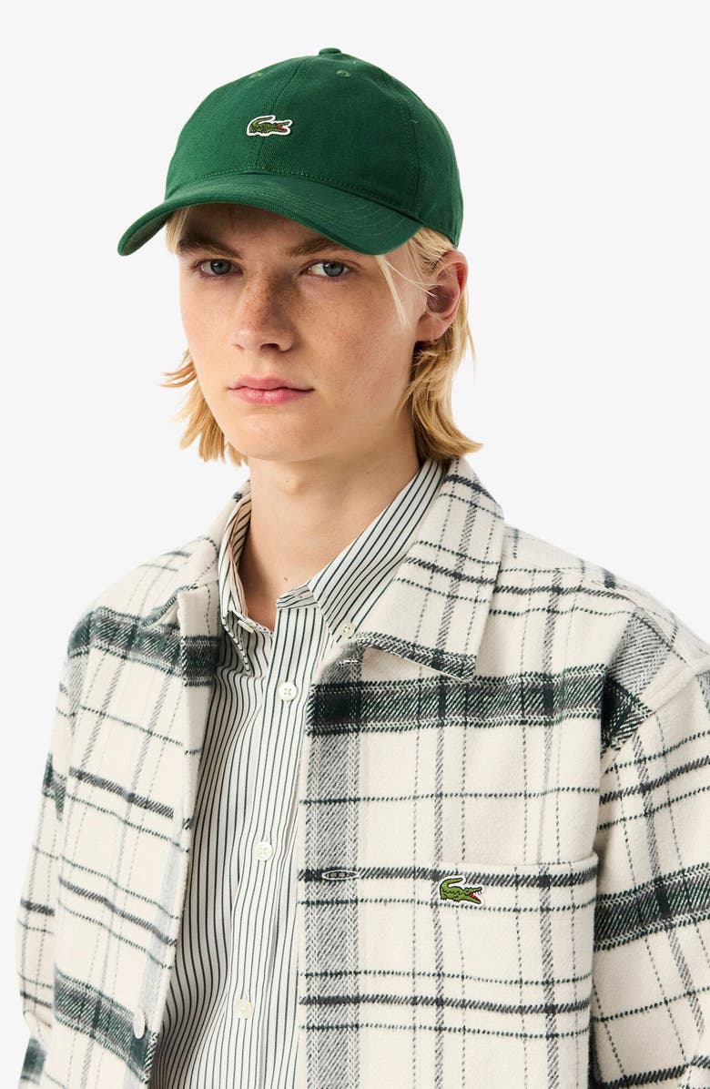 Lacoste Plaid Flannel Button-Up Overshirt, Alternate, color, White/ Green/ Grey Chine