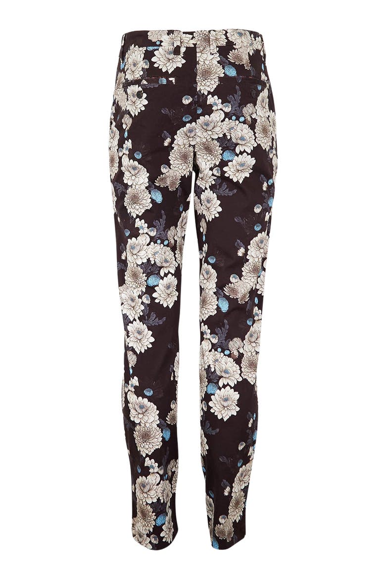 Jack Flat Front Stretch Sateen Pant, Alternate, color, Serious Floral Black
