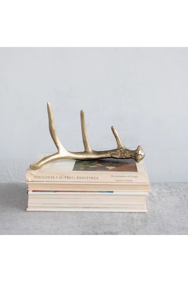 Aluminum Antler Décor, Gold Finish, Alternate, color, Gold