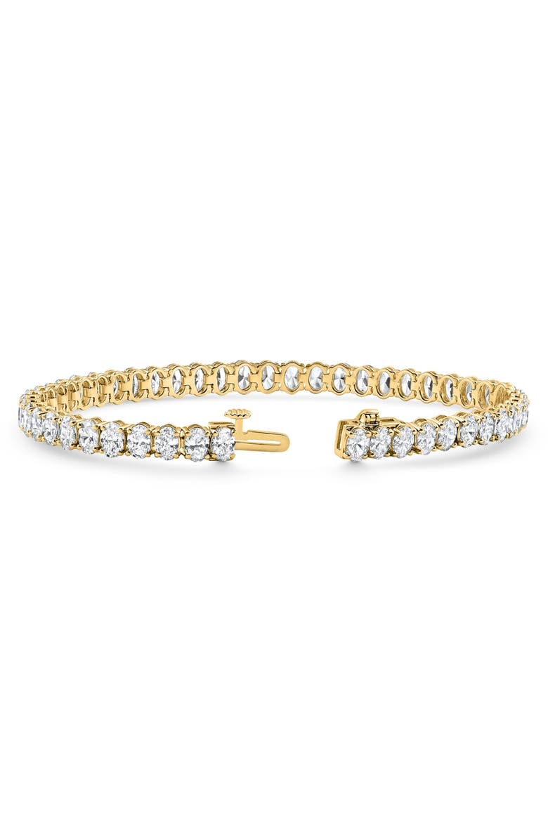 10Ct Oval Cut Diamond Tennis Bracelet 7" 14k Gold Lab Grown, Alternate, color, 14k Yellow Gold