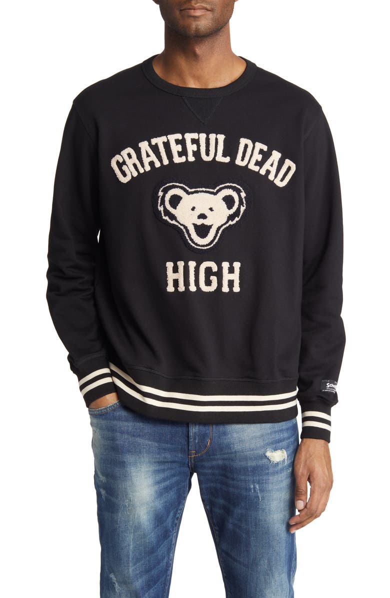 Schott NYC Grateful Dead High Embellished Sweatshirt, Main, color, 