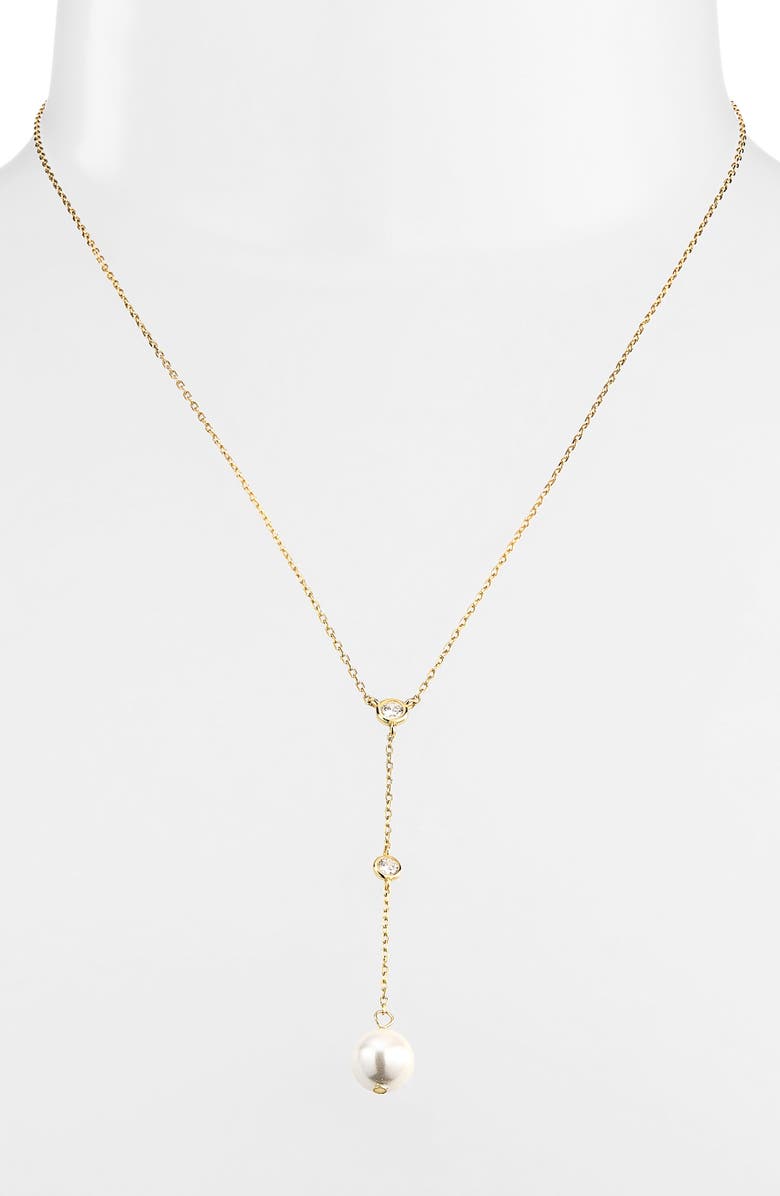 ARGENTO VIVO Freshwater Pearl Figaro Lariat Necklace, Alternate, color, Gold