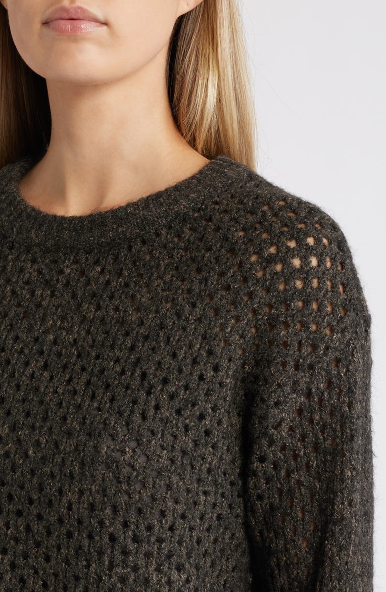 Wit & Wisdom Open Stitch Cuffed Sweater, Alternate, color, Espresso