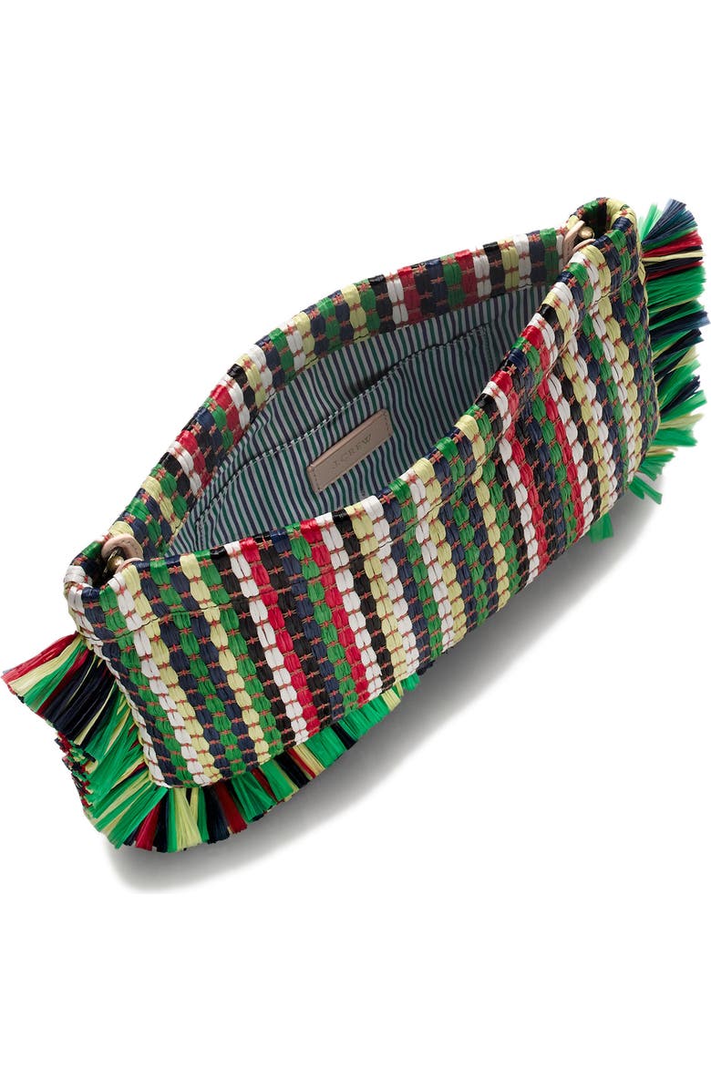 J.Crew Stripe Straw Clutch Bag, Alternate, color,