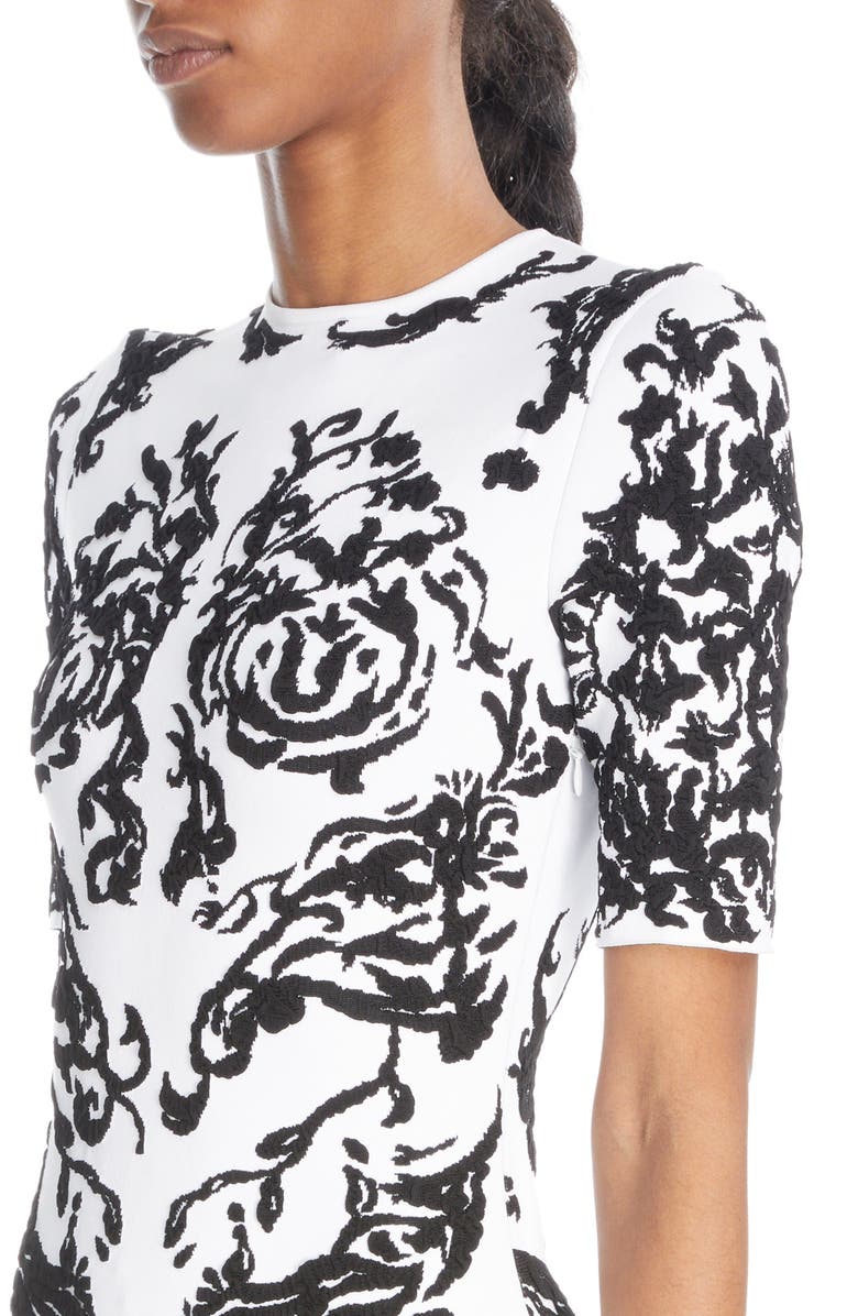 Alaïa Calli Padded Shoulder Midi Dress, Alternate, color, 