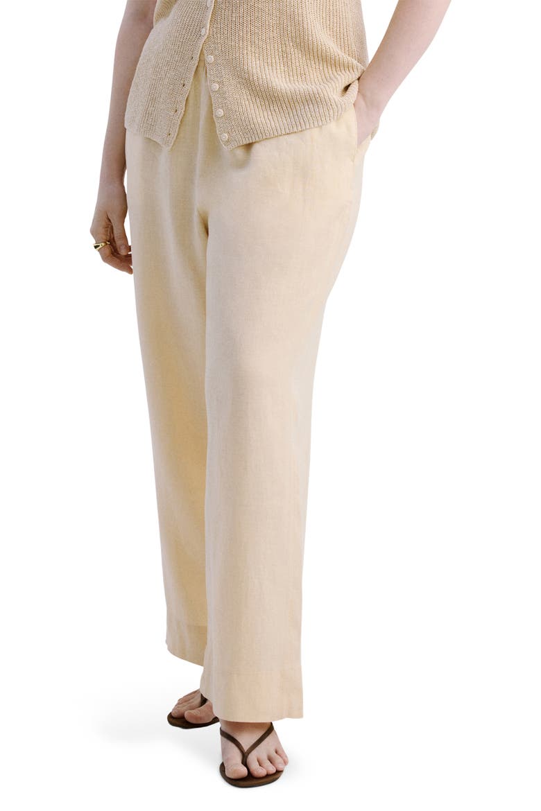 Straight Leg Linen Blend Pants, Alternate, color, PASTEL YELLOW