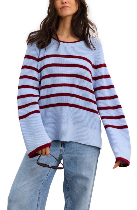 The Carly Striped Shaker Pullover