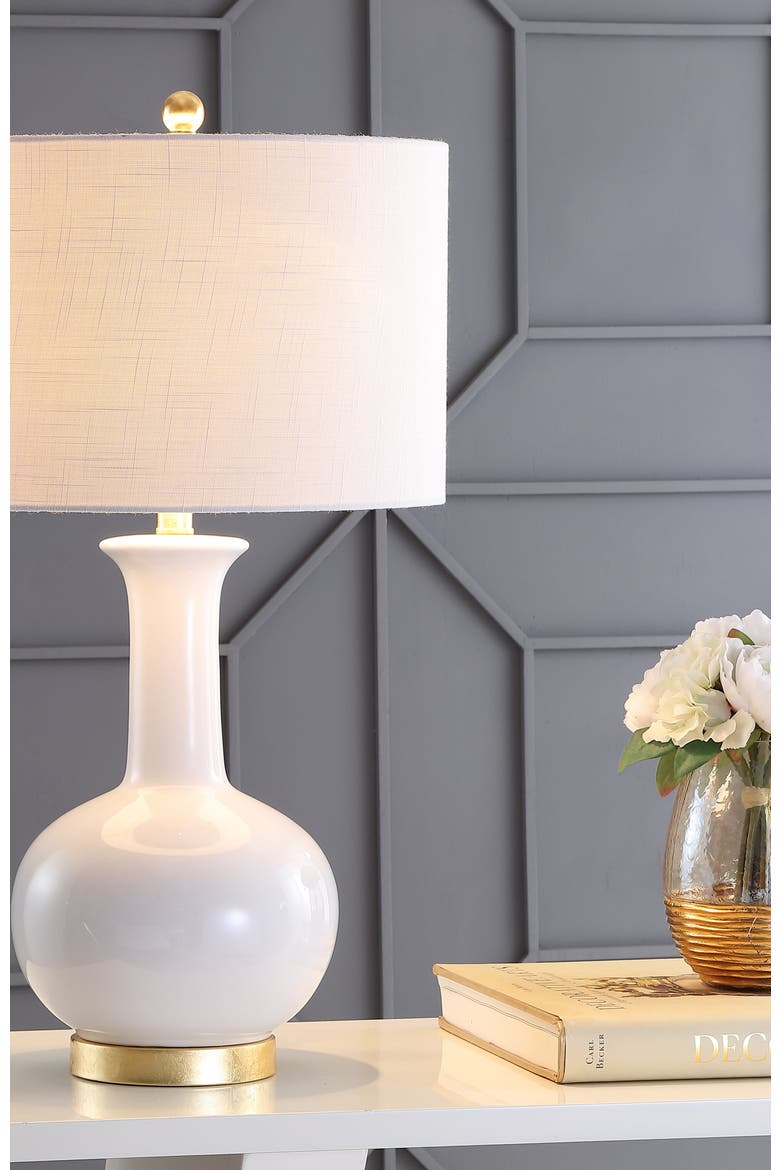 Brussels 27" Contemporary Transitional Ceramic/Metal LED Table Lamp, Alternate, color, White