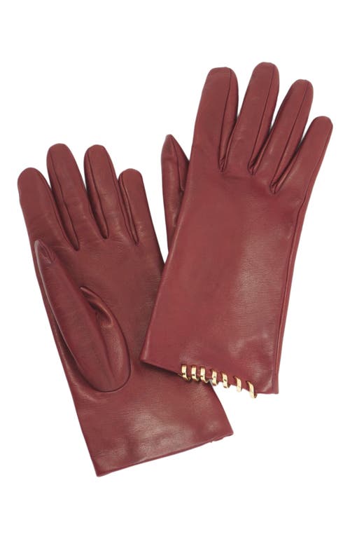 Lanvin Melodie Leather Gloves By In Burgundy