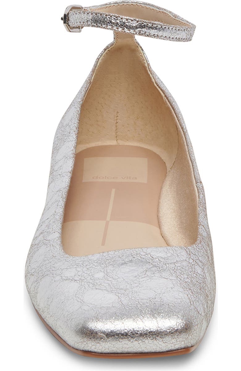 Dolce Vita Ashya Square Toe Flat, Alternate, color, Silver