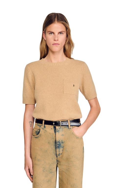 Sandro Short Sleeve Sweater In Multi