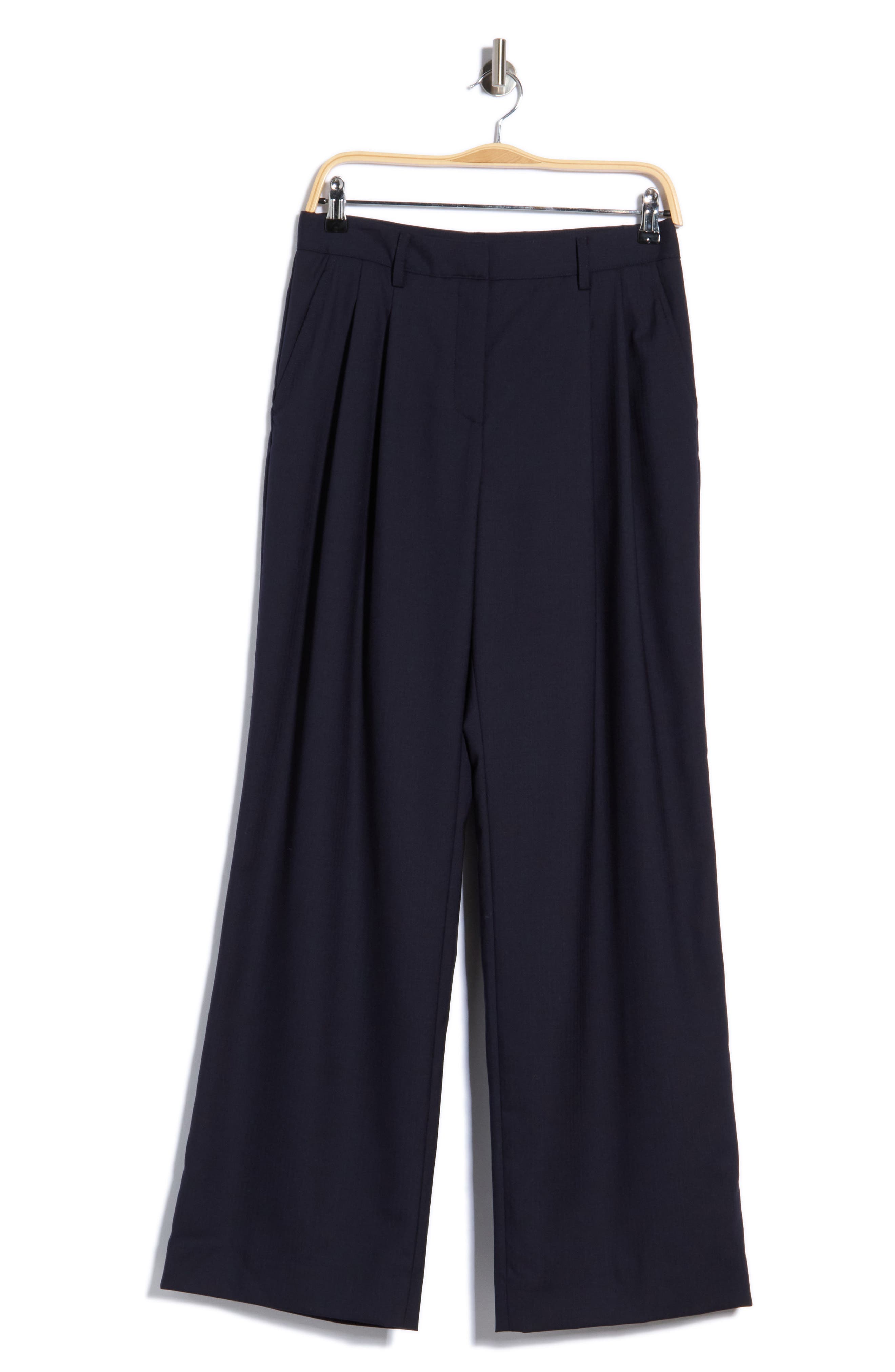 Sulli High Waist Wide Leg Virgin Wool Blend Pants