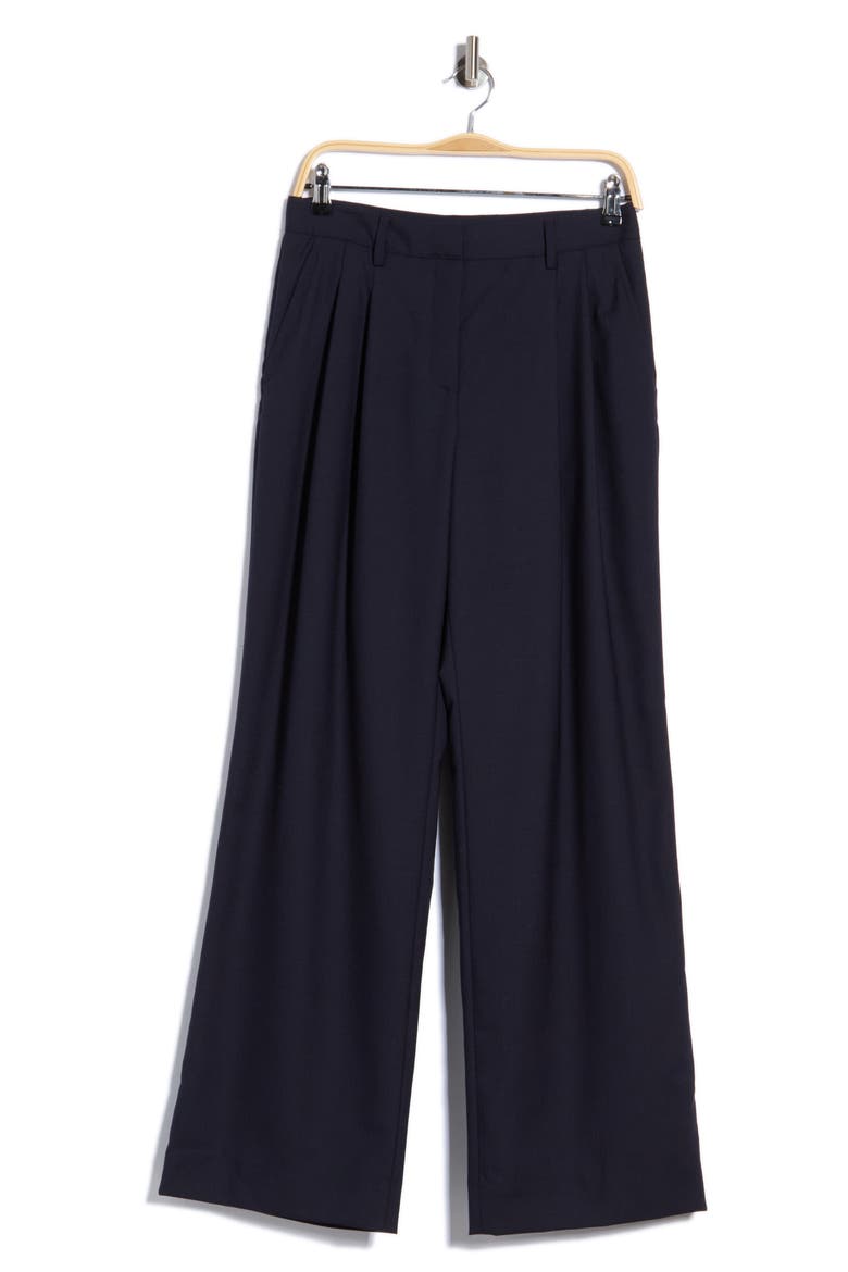 Sulli High Waist Wide Leg Virgin Wool Blend Pants, Main, color, MIDNIGHT