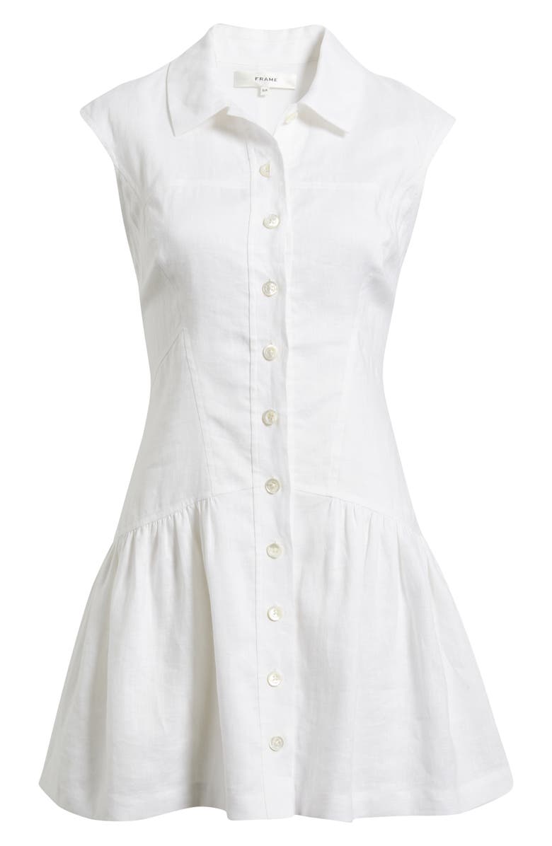 FRAME The Day Drop Waist Linen Dress, Alternate, color, White
