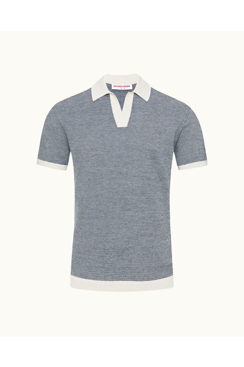 Horton Merino Tailored-Fit Polo Shirt, Alternate, color, Dark Aquamarine/White Sand