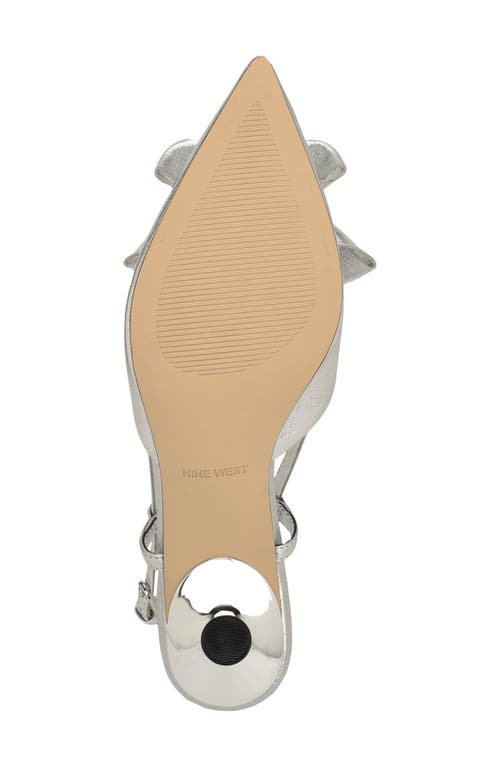 Nine West Raska Slingback Pointed Toe Pump In Gray