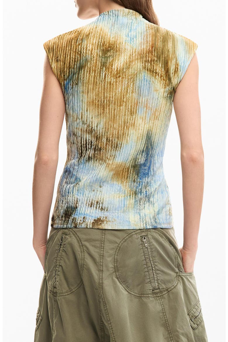 Tie Dye Funnel Neck T-Shirt, Alternate, color, OFF WHITE