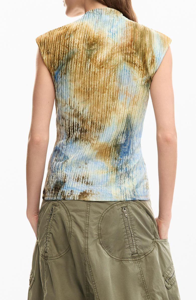 Desigual Tie Dye Funnel Neck T-Shirt, Alternate, color, 