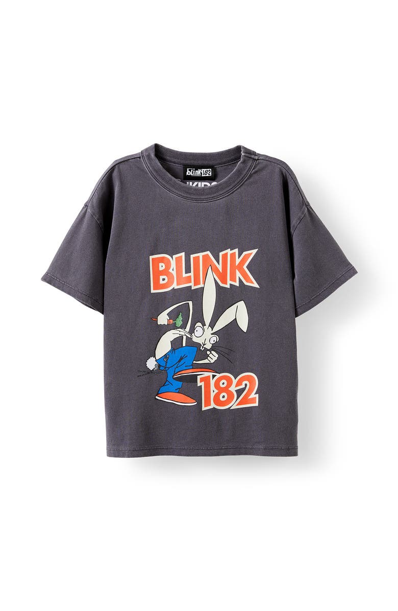 Cotton On Kids Kid's Licensed Drop Shoulder Short Sleeve Tee, Main, color, Rabbit Grey Blink 182
