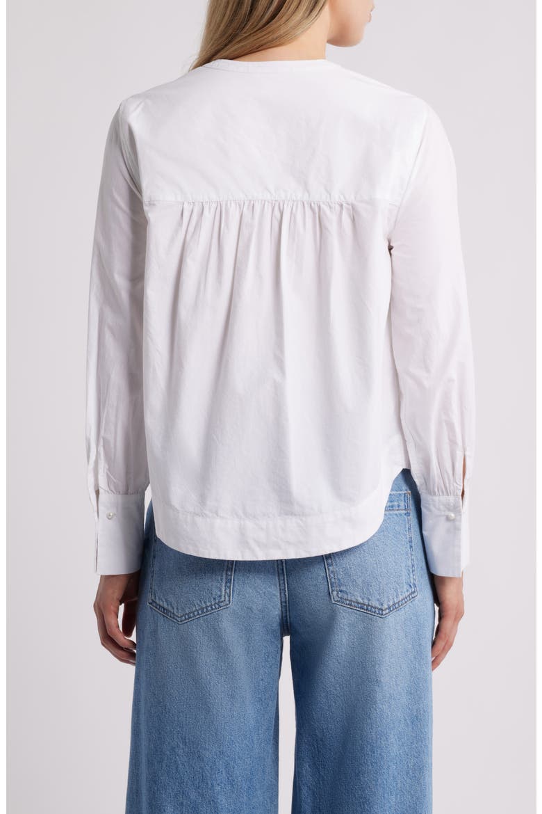 Paper Long Sleeve Cotton Poplin Button-Up Shirt, Alternate, color, WHITE