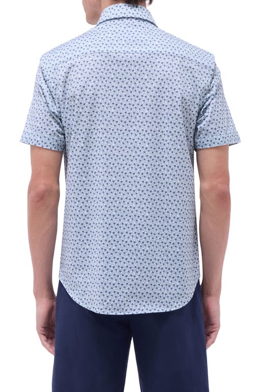 Bugatchi Miles Ooohcotton® Palm Tree Short Sleeve Button-up Shirt In Mint
