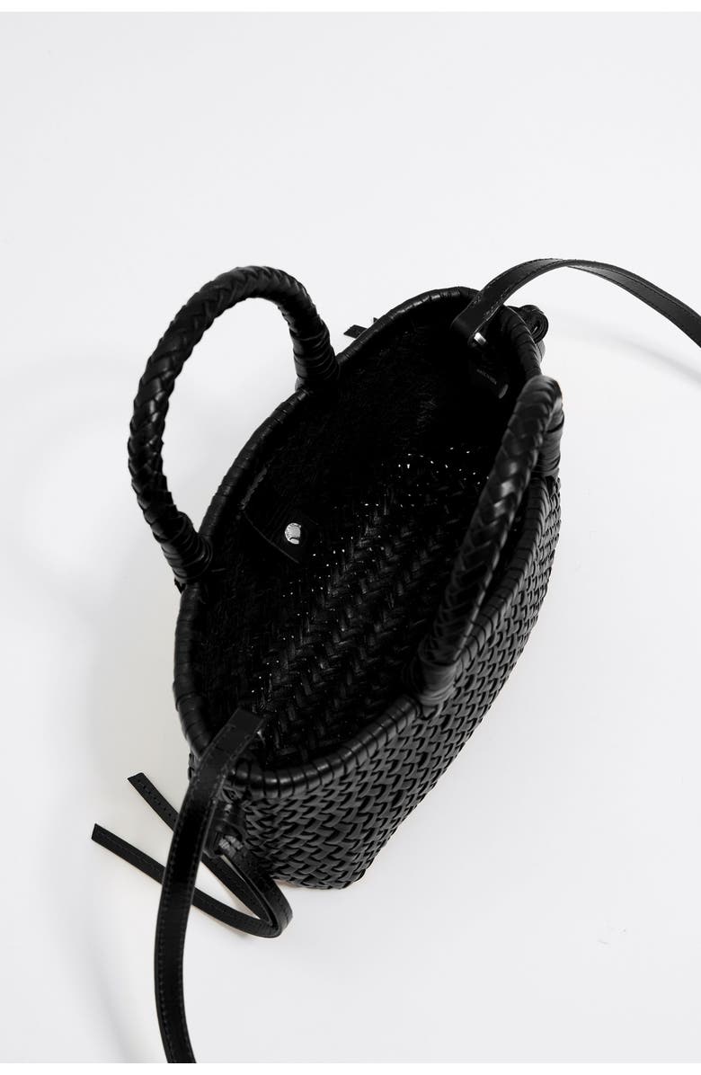 Bimba y Lola Plaited Leather Mini Bag, Alternate, color, Black