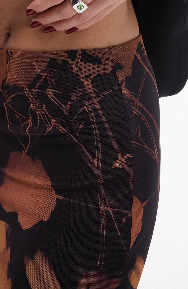 Topshop Floral Mesh Maxi Skirt, Alternate, color, 