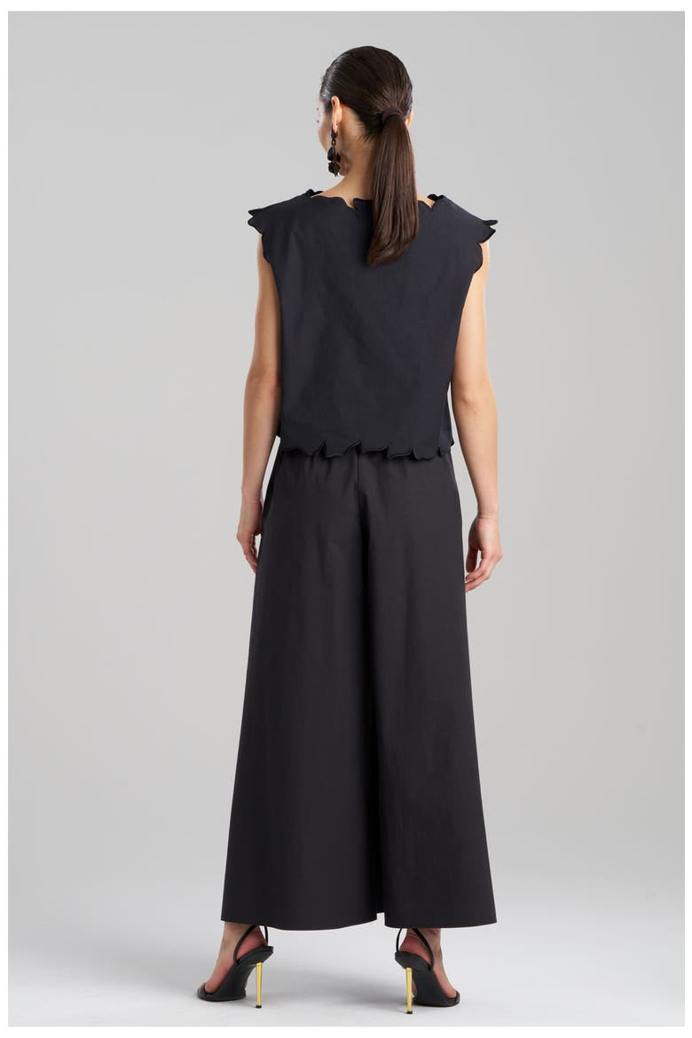 TECH COTTON TAFFETA Square Top with Embroidery, Alternate, color, BLACK