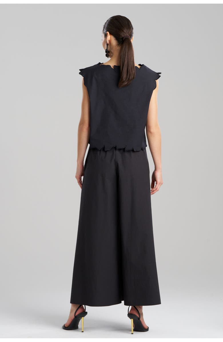 Natori TECH COTTON TAFFETA Square Top with Embroidery, Alternate, color, Black